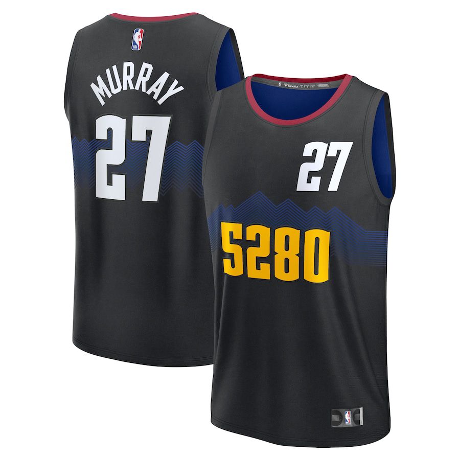 Men Denver Nuggets #27 Jamal Murray Fanatics Branded Black City Edition 2023-24 Fast Break NBA Jersey->houston rockets->NBA Jersey